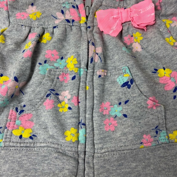 Just One You Carter’s jersey heather print hoodie with pink bow - Picture 7 of 9